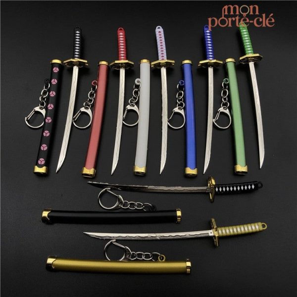 Porte-clé avec motif de katana stylisé