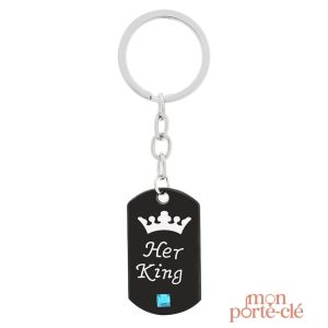 Porte-clé romantique King Queen pour les amoureux