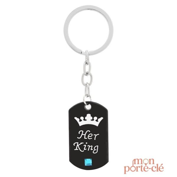 Porte-clé romantique King Queen pour les amoureux