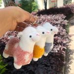 Porte-clé animal en forme de lama tendance