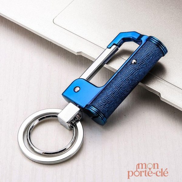 Porte-clé multifonction avec lampe intégrée en acier