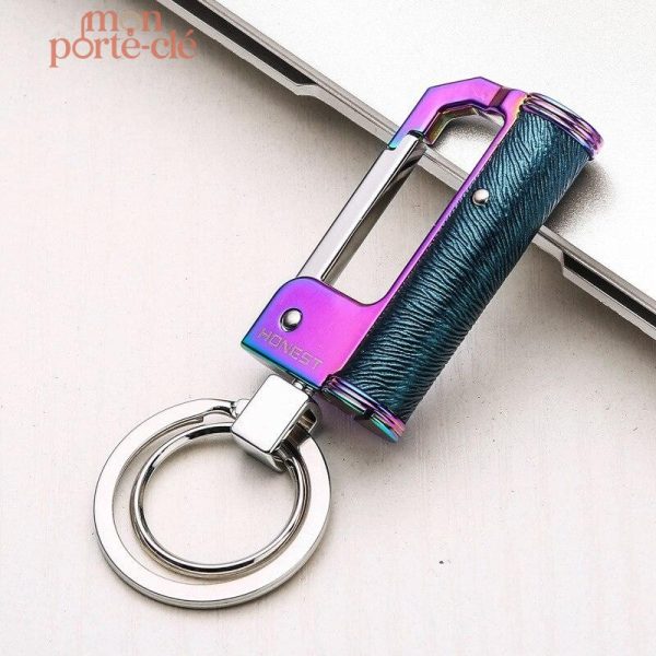Porte-clé en acier avec fonction lampe pratique
