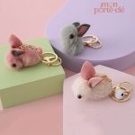 Porte-clé lapin en fourrure douce et élégante