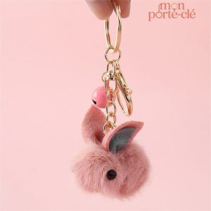 Porte-clé fourrure lapin, style original