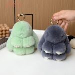 Porte-Clé en peluche, motif lapin sympathique