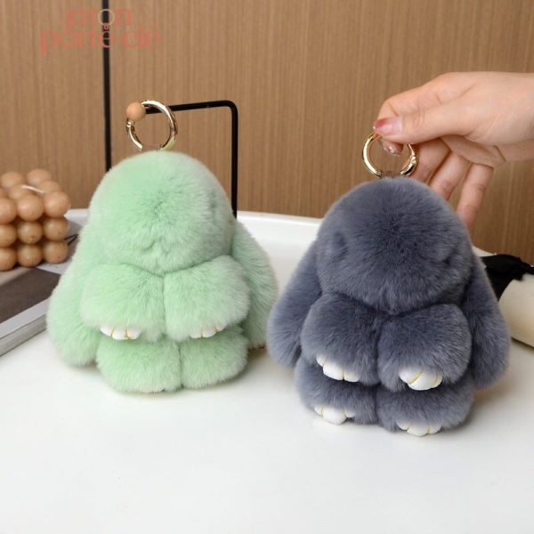 Porte-Clé en peluche, motif lapin sympathique