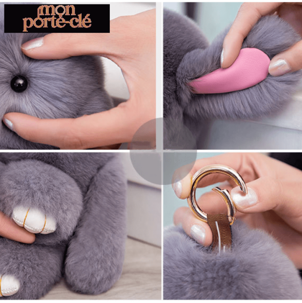 Porte-Clé Lapin, peluche douce pour les enfants et adultes