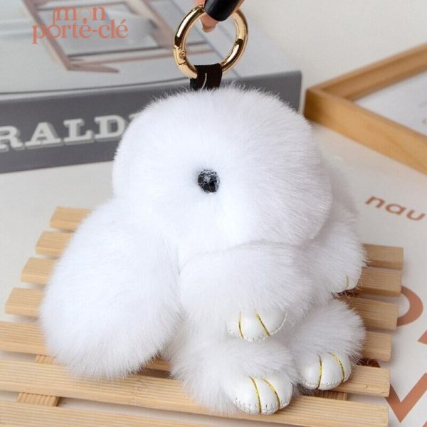 Porte-Clé en peluche de lapin, accessoire tendance