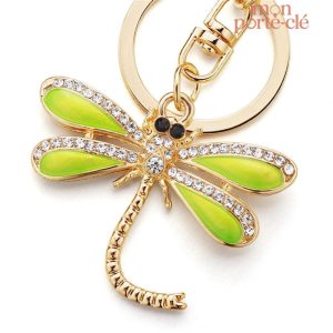 Porte-clé libellule en métal élégant