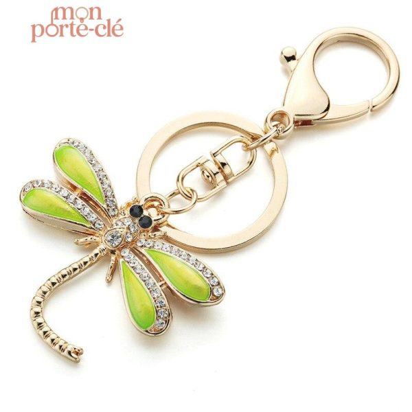 Porte-clé animal design libellule colorée
