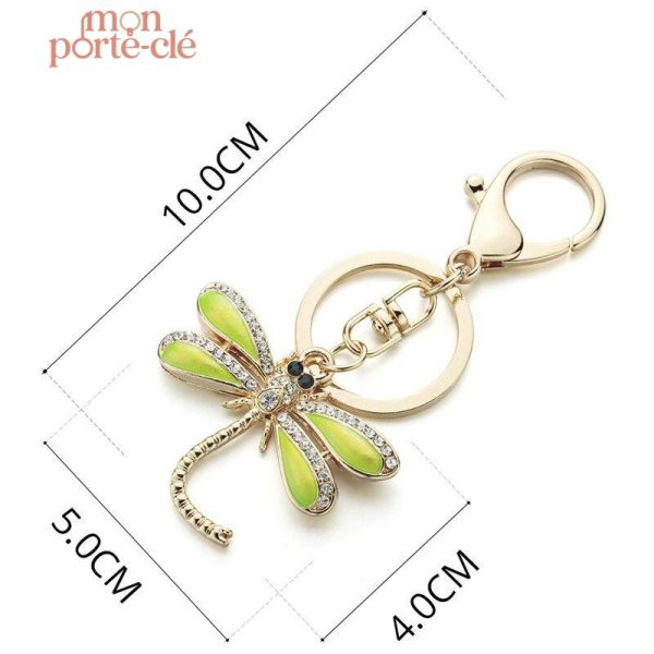 Porte-clé libellule unique en style vintage
