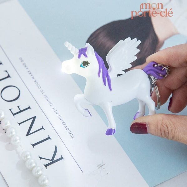 Porte-clé licorne, design coloré et scintillant