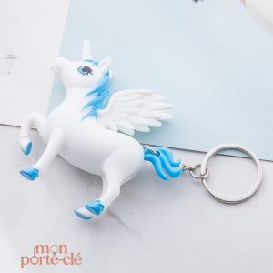 Accessoire porte-clé licorne, brillance nocturne