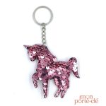 Porte-clé licorne décoratif avec éclat pailleté