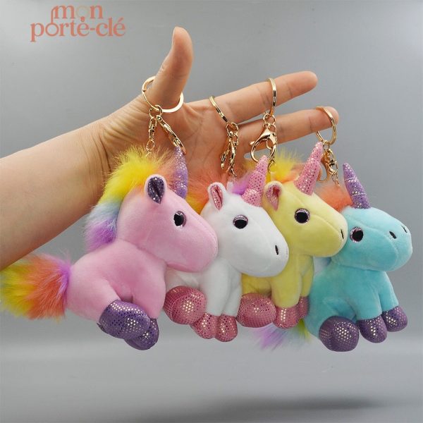 Porte-clé en forme de licorne douce et amusante