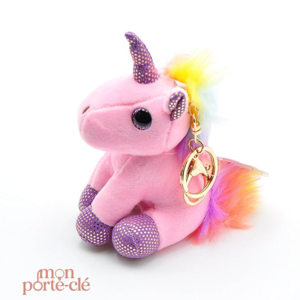 Porte-clé licorne en peluche pour les fans de féérie