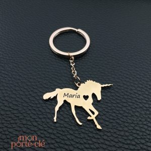 Porte-clé personnalisé avec design licorne ludique