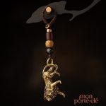 Porte-clé lion en métal, accessoire animalier