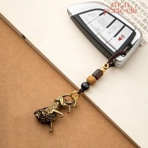 Porte-clé animal lion, parfait pour les amoureux des animaux