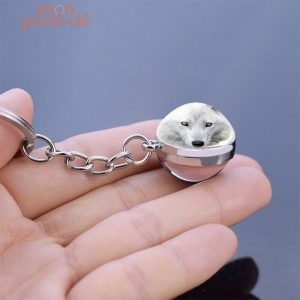 Porte-clé animal loup, design élégant