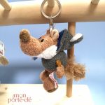 Porte-clé loup en peluche