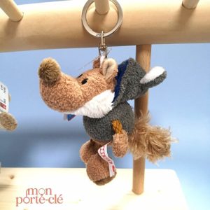 Porte-clé loup en peluche