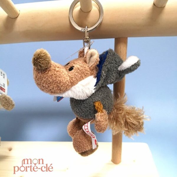 Porte-clé loup en peluche