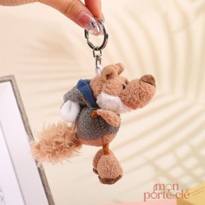 Porte-clé peluche animal loup