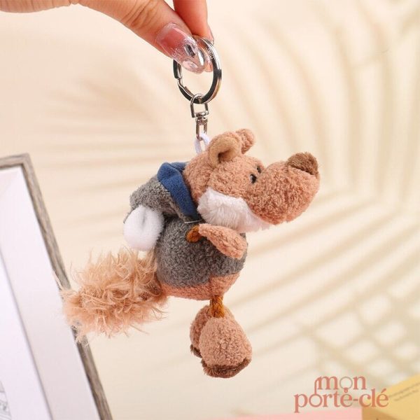 Porte-clé peluche animal loup