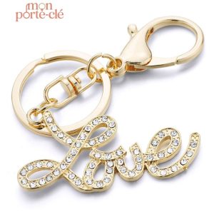 Porte-clé couple avec design romantique et élégant