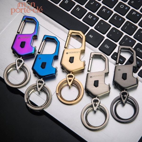 Porte-clé acier avec fonction éclairage