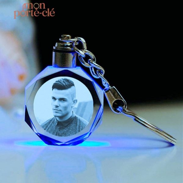 Porte-clé lumineux avec inscription personnalisée