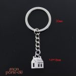 Porte-Clé Maison avec finition argentée, durable et chic