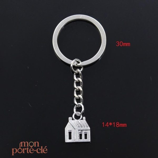 Porte-Clé Maison avec finition argentée, durable et chic
