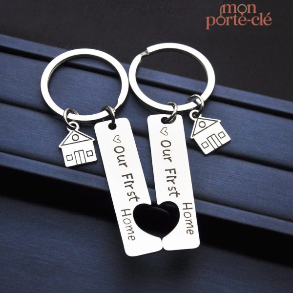 Porte-clé Maison Couple design romantique et moderne