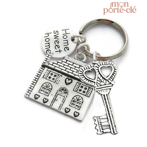 Porte-clé Maison de Campagne en métal décoratif