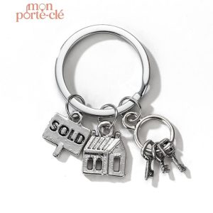 Porte-clé Maison de Vacances en métal décoratif