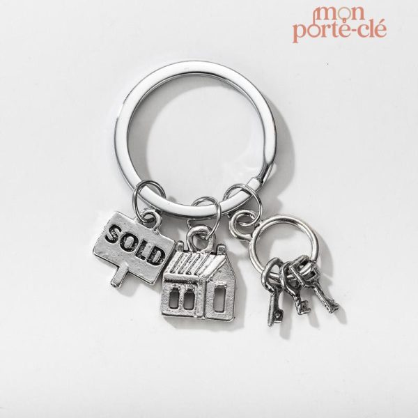 Porte-clé Maison avec motif vacances
