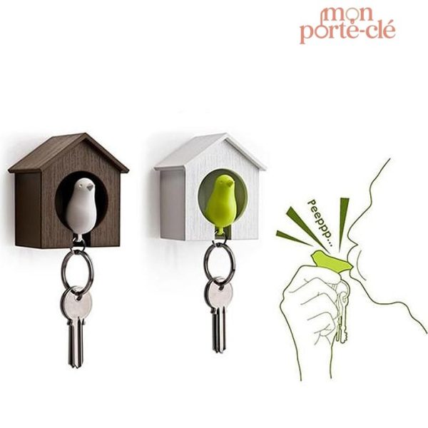 Porte-clé mural avec motifs oiseaux