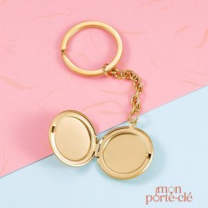 Porte-clé médaillon photo élégant et personnalisé