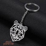 Porte-clé métal ours stylisé