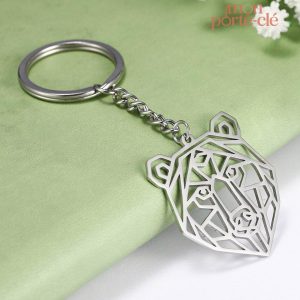 Porte-clé ours en métal résistant