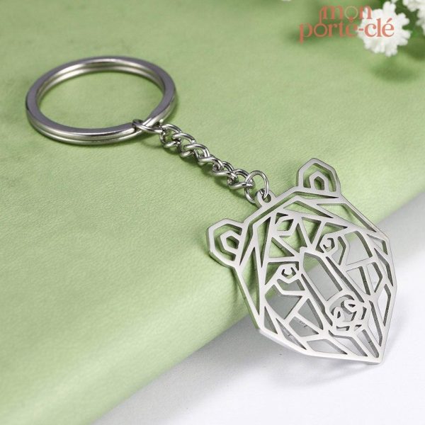 Porte-clé ours en métal résistant
