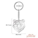 Porte-clé en métal forme d'ours