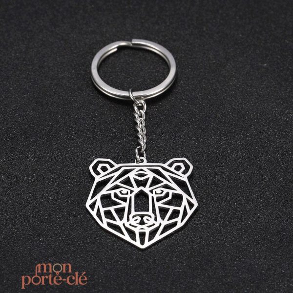 Accessoire porte-clé ours en métal