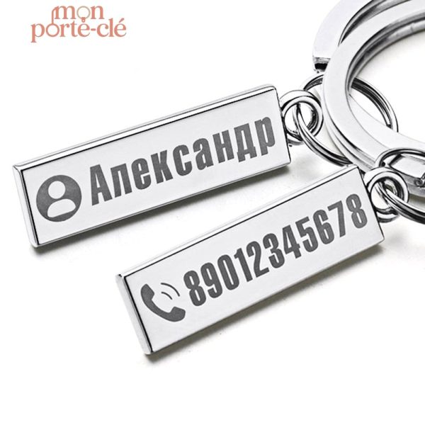 Porte-clé gravé en métal pour un usage quotidien