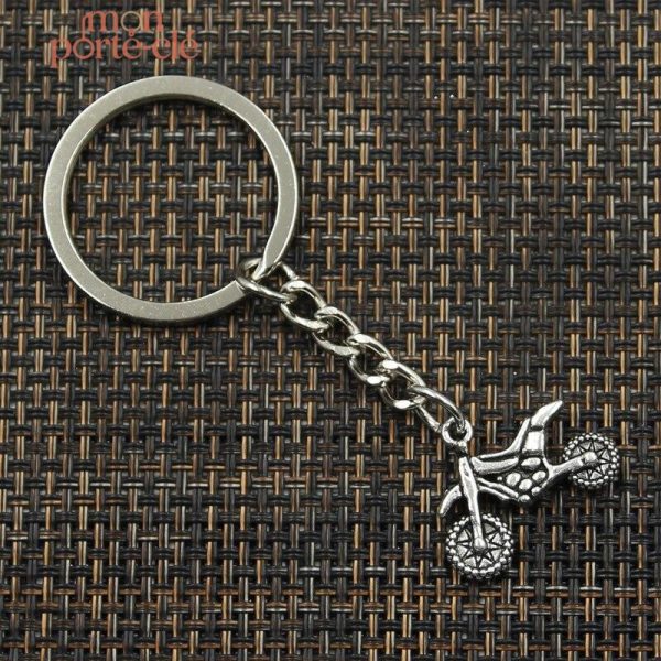 Porte-Clé Moto en métal argenté design moderne