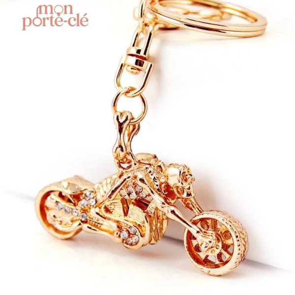 Porte-clé moto Squelette Brillant, design unique et stylé