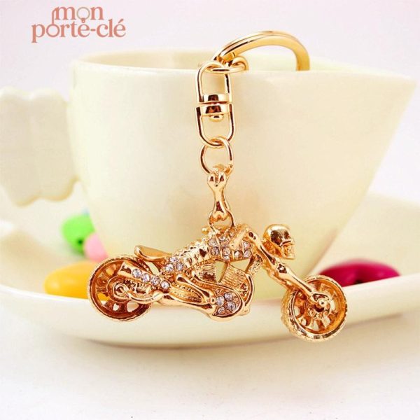 Porte-clé moto, design squelette, parfait pour les motards
