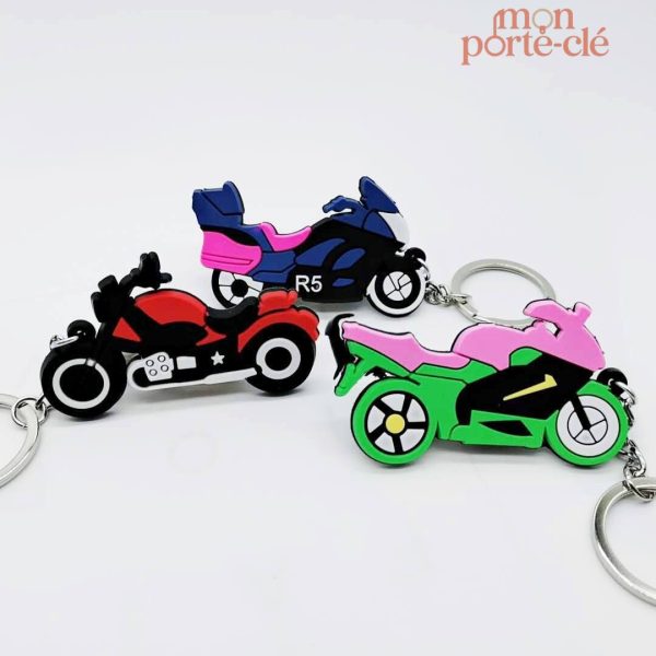 Accessoire porte-clé moto, style sportif et coloré